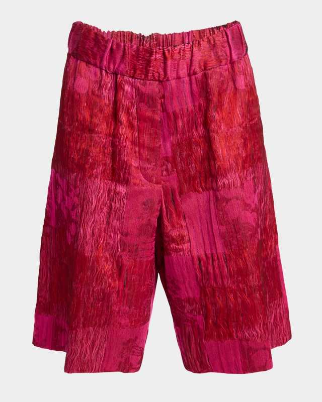 Pomy Patchwork Crinkle Shorts